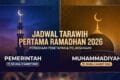 Jadwal Tarawih Pertama Ramadhan 2026, Versi Pemerintah dan Muhammadiyah